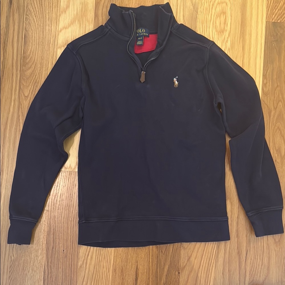 Polo by Ralph Lauren Black and Red Quarter-Zip